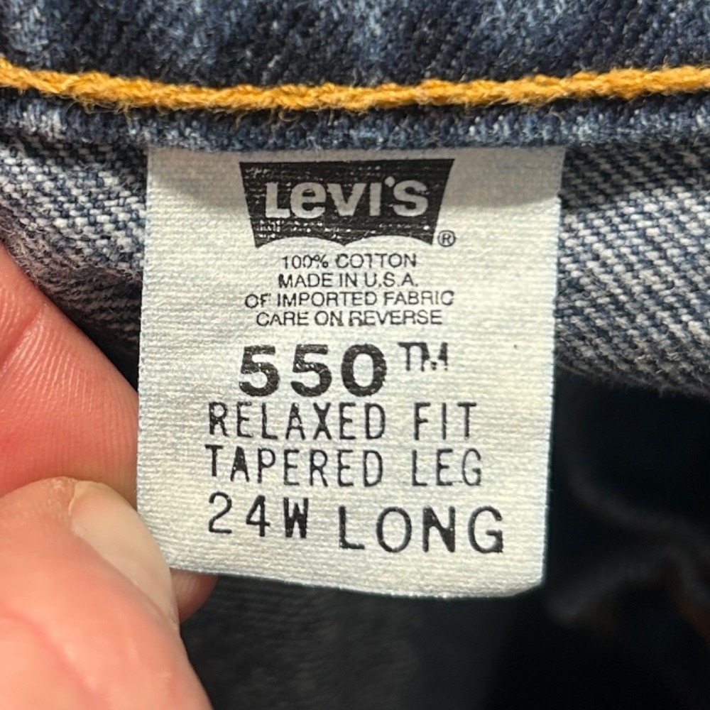 Vintage Levi Strauss 550 Relaxed Fit Tapered Leg Jeans Denim Size 24W Long - Picture 7 of 8